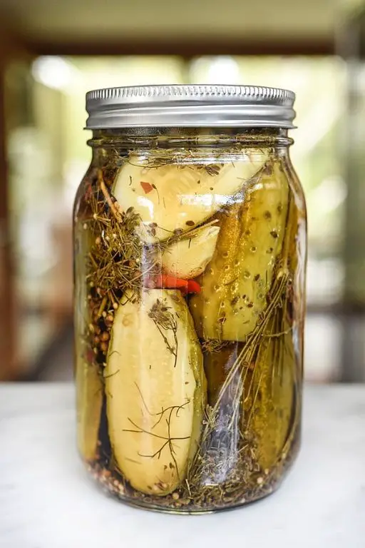 Spicy Garlic Pickled Cucumbers