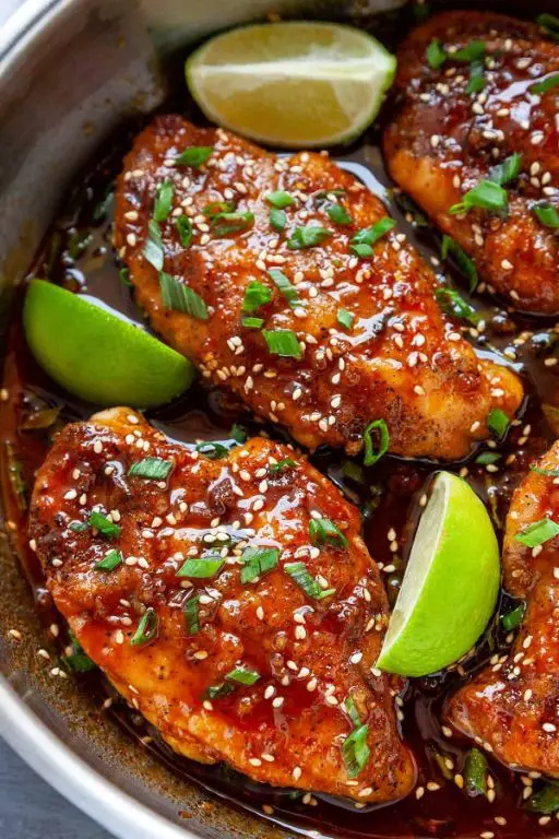 Spicy Honey Glazed Baked Chicken Breast with Sriracha Sauce