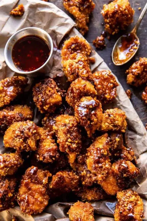Spicy Honey Glazed Popcorn Chicken
