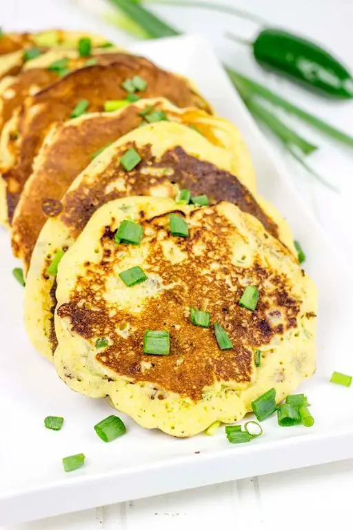 Spicy Jalapeño Hoe Cakes with Sour Cream