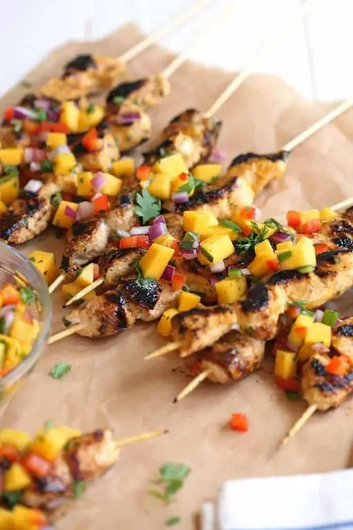 Spicy Mango Chicken Skewers