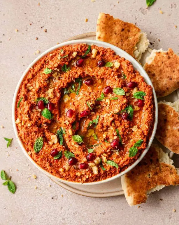 Spicy Muhammara Dip with Toasted Breadcrumbs