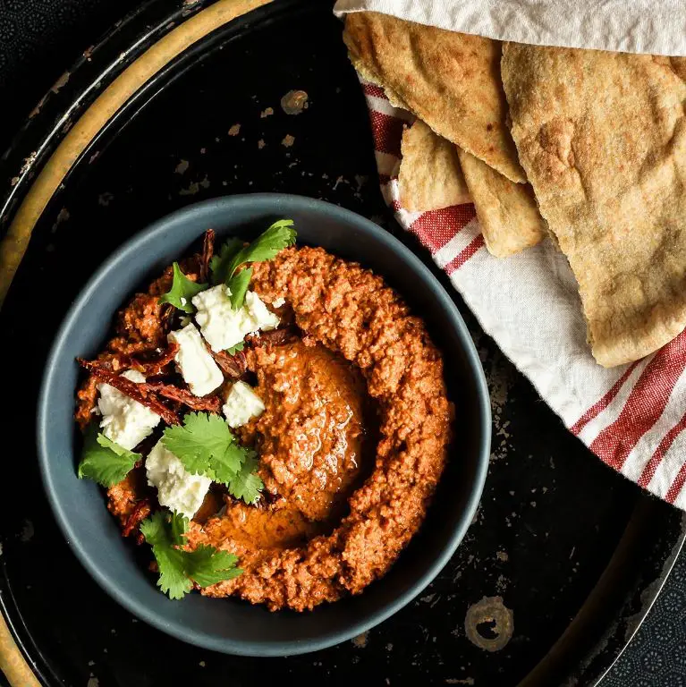 Spicy Muhammara with Harissa and Olive Oil