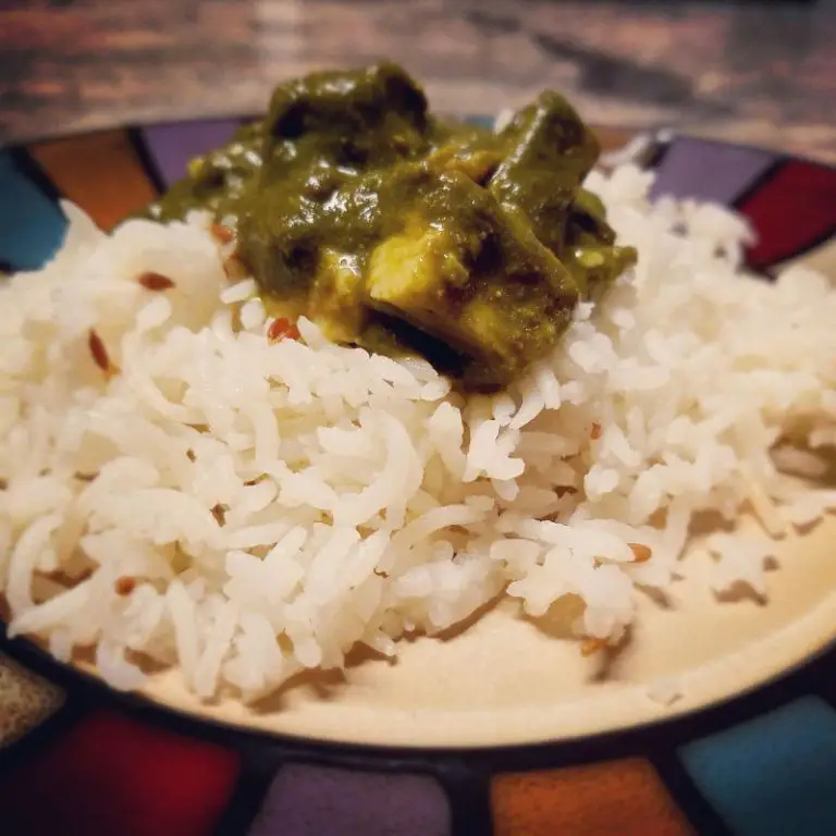 Spicy Palak Paneer with Jeera Rice