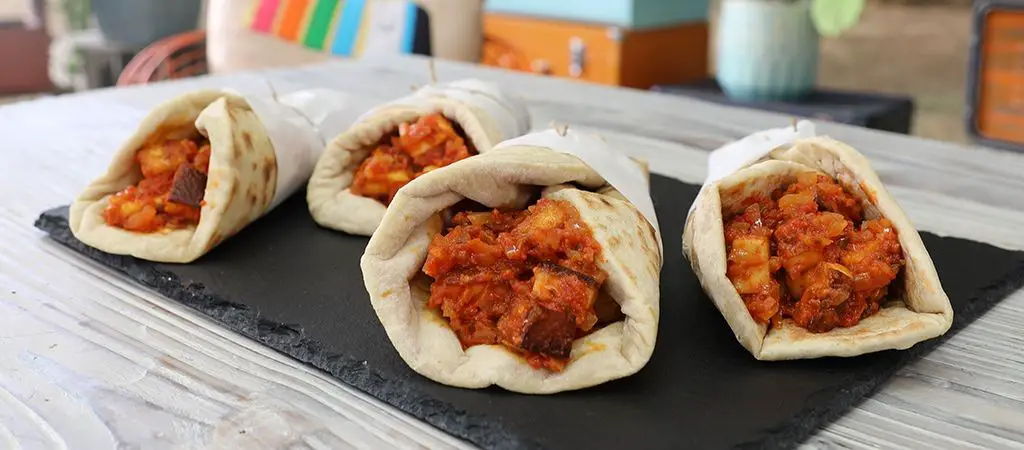 Spicy Paneer Mini Naan Wraps