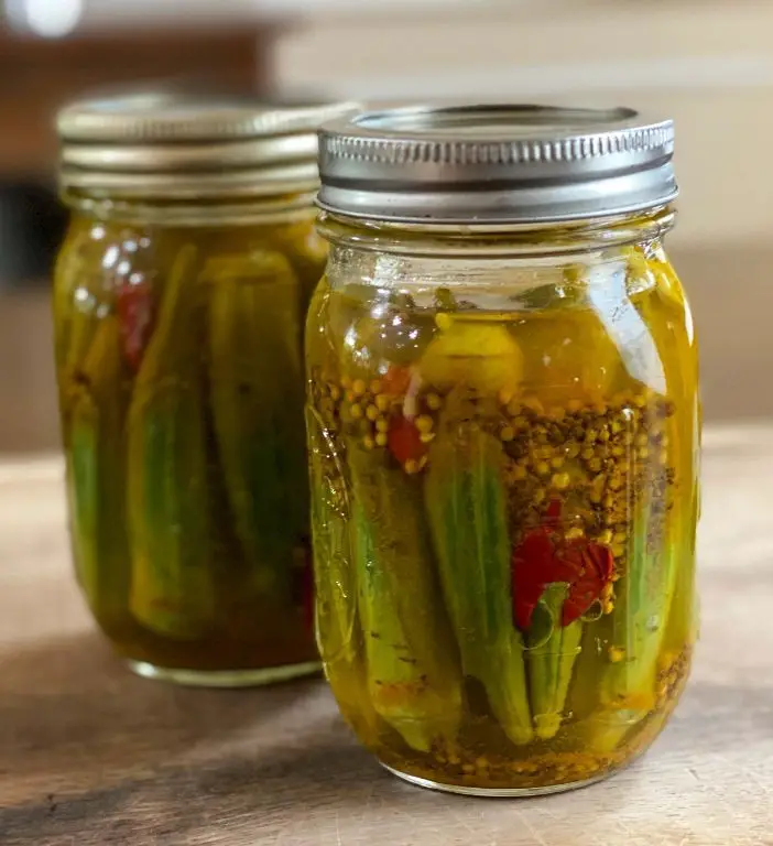 Spicy Pickled Okra with Ginger