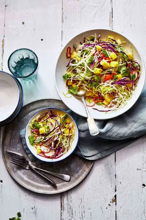 Spicy Pineapple Jalapeño Cole Slaw