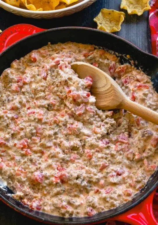 Spicy Sausage Rotel Dip