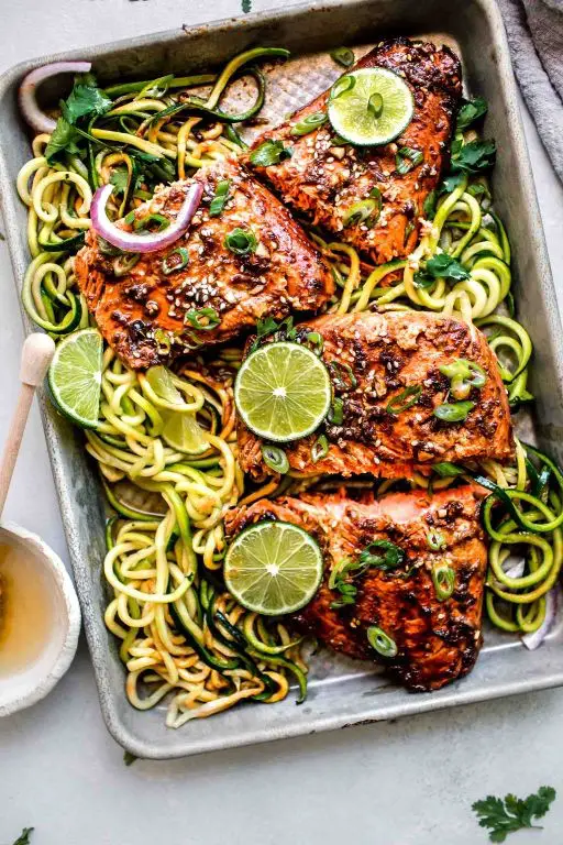 Spicy Sriracha Marinated Salmon with Cilantro