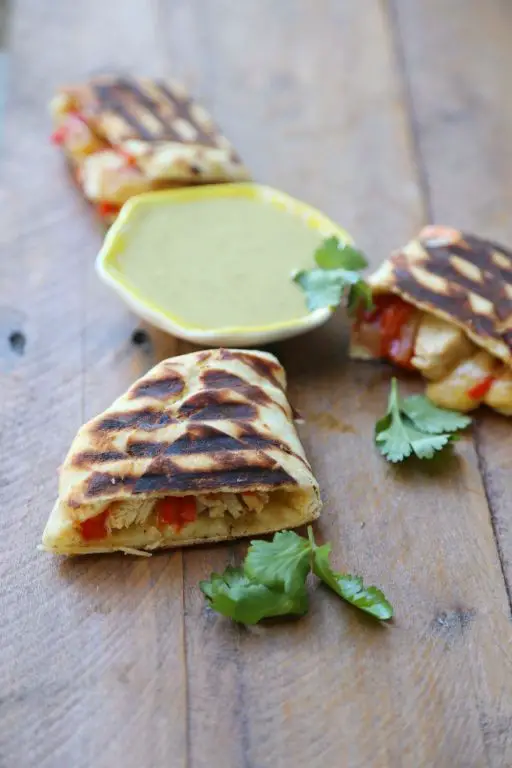 Spicy Stonefire Naan Quesadillas