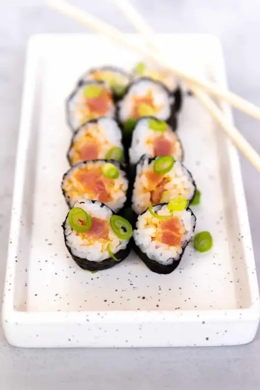 Spicy Tuna Rolls with Kewpie Mayo Drizzle