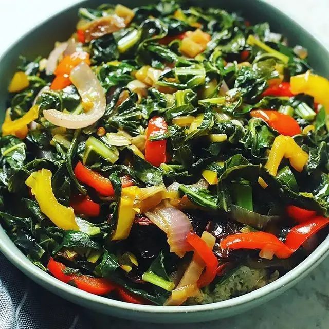 Spicy Vegan Collard Greens with Chili Flakes