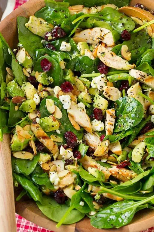 Spinach Chicken and Cranberry Salad