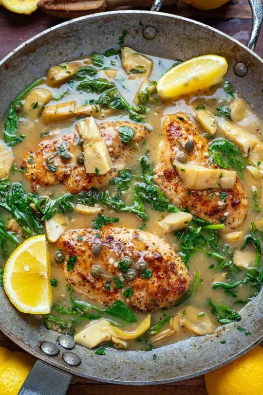 Spinach and Artichoke Chicken Piccata