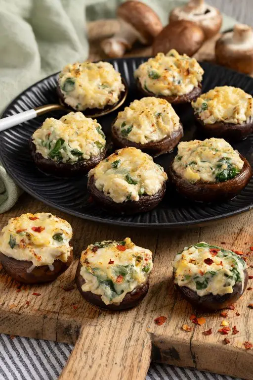 Spinach and Artichoke Dip Stuffed Mushrooms