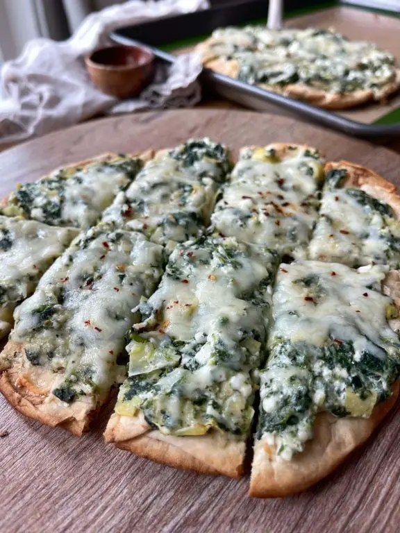 Spinach and Artichoke Vegan Flatbread