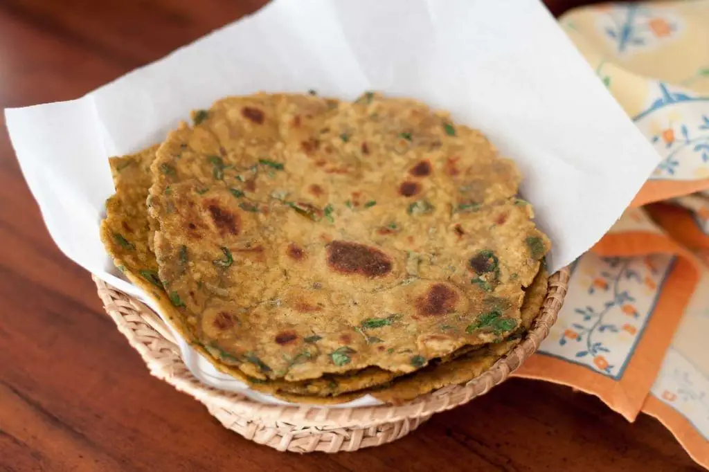 Spinach and Corn Roti