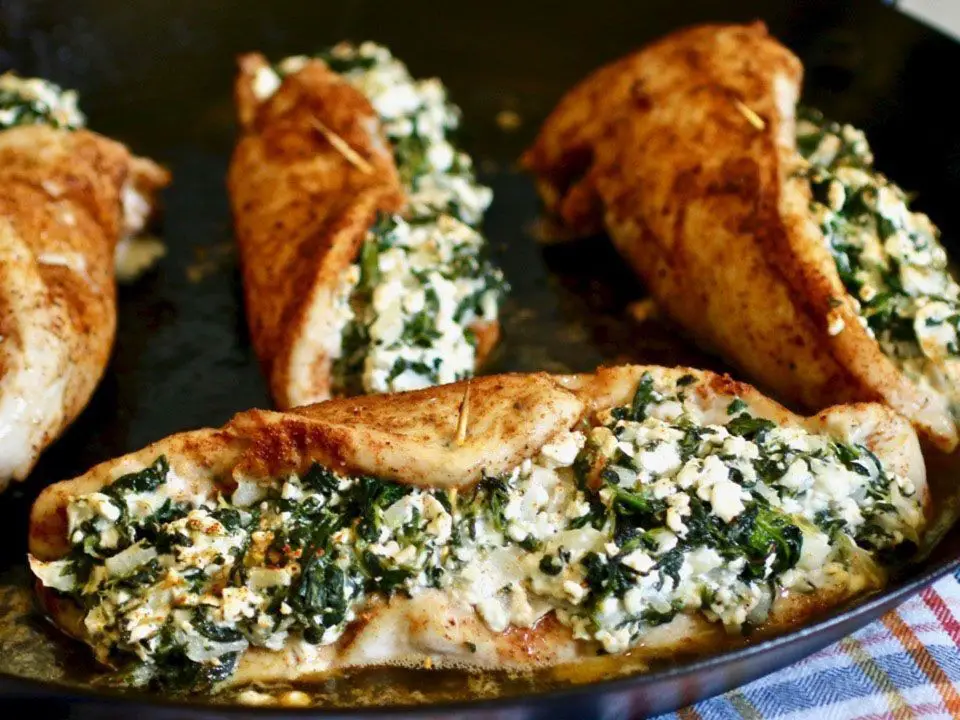 Spinach and Cottage Cheese Stuffed Chicken Breast