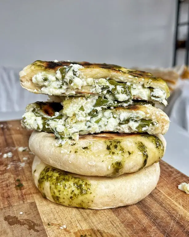 Spinach and Feta Stuffed Mini Naan