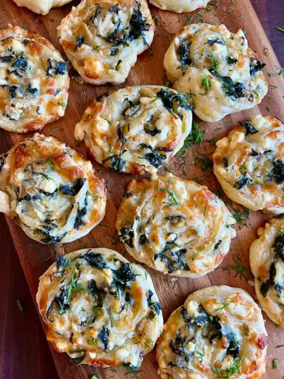 Spinach and Feta Stuffed Pastry Swirls