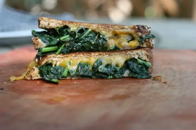 Spinach and Kale Grilled Cheese Sandwich