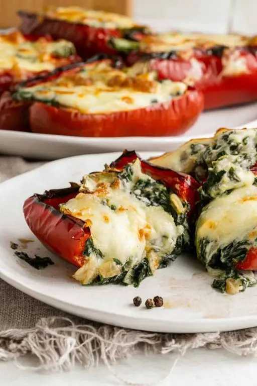 Spinach and Kale Stuffed Bell Peppers