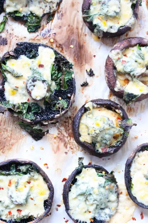 Spinach and Kale Stuffed Portobello Mushrooms