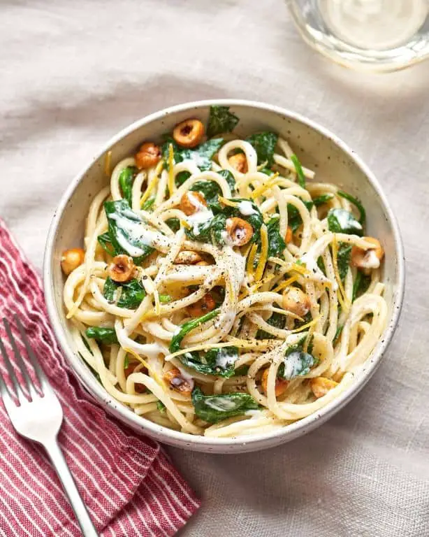 Spinach and Mascarpone Pasta Bake
