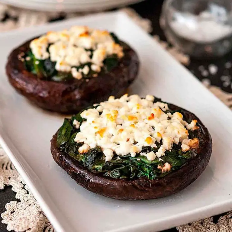Spinach and Mushroom Stuffed Portobello Caps