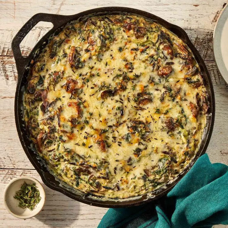 Spinach and Mushroom Wild Rice Casserole