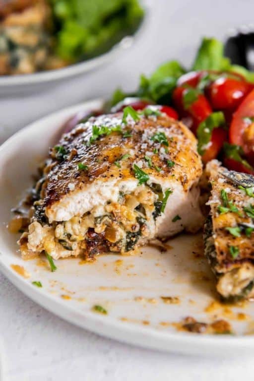 Spinach and Ricotta Stuffed Chicken Parmesan