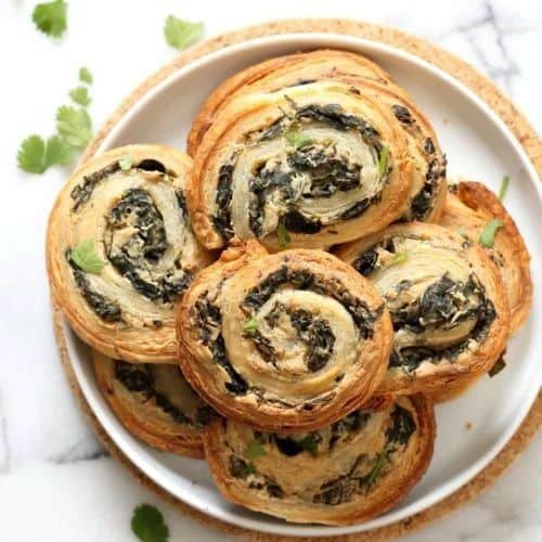Spinach and Vegan Cream Cheese Pinwheels