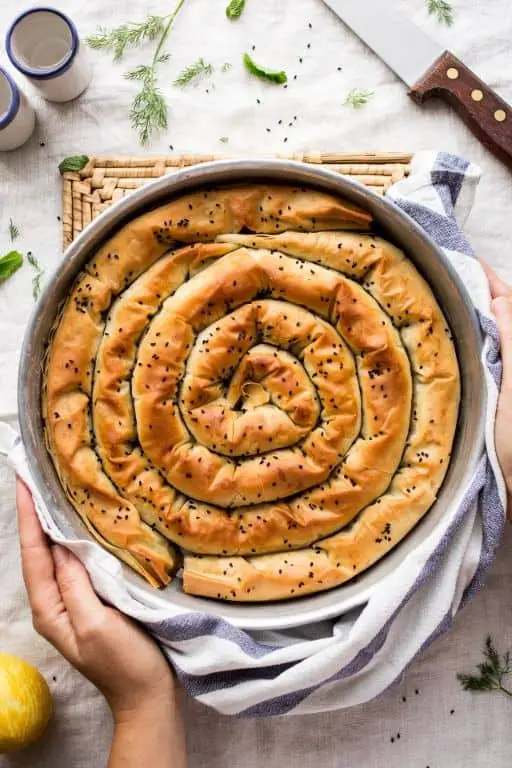 Spinach and Vegan Feta Phyllo Pie
