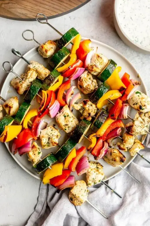 Spring Chicken and Vegetable Skewers