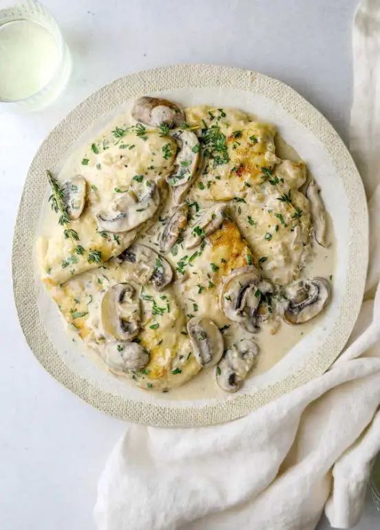 Spring Chicken with Creamy Mushroom Sauce