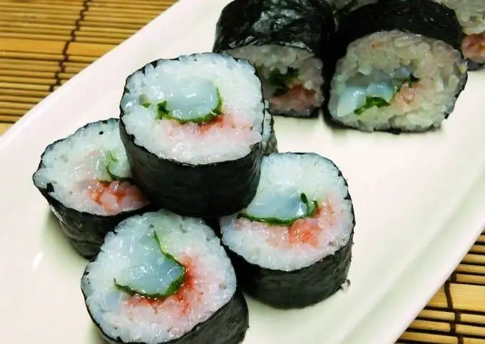 Squid Sashimi with Shiso and Sesame
