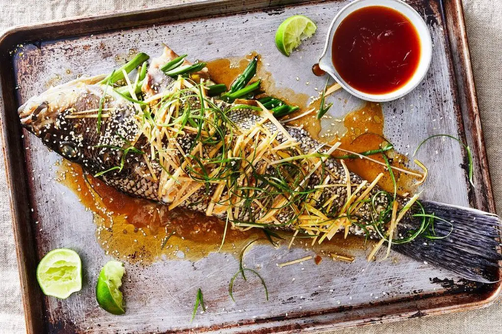 Steamed Whole Red Snapper with Ginger and Scallions