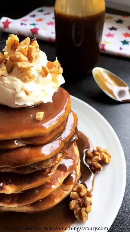 Sticky Toffee Pudding Pancakes with Maple Syrup