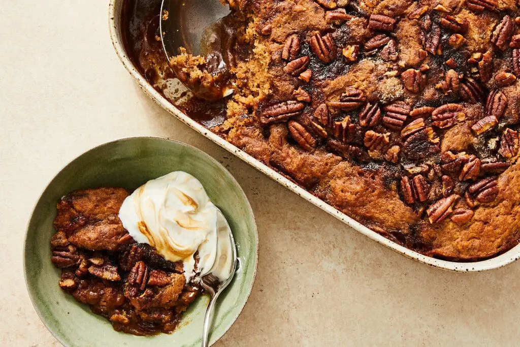 Sticky Toffee Pudding with Walnuts and Pecans