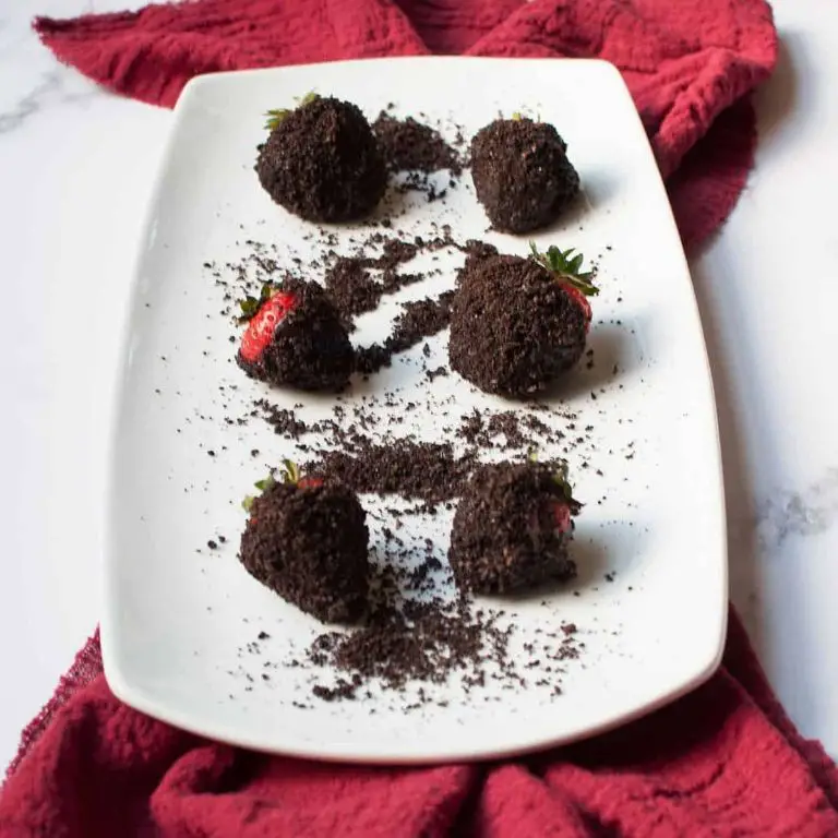 Strawberries Dipped in Chocolate and Crushed Oreos