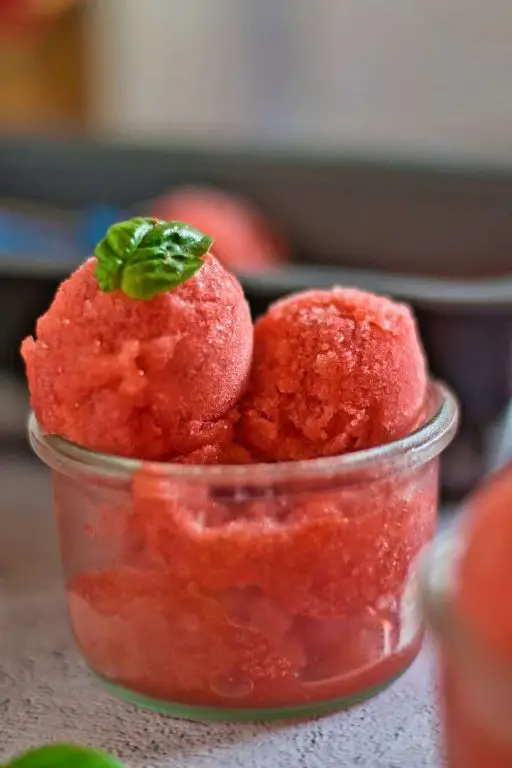 Strawberry Basil Italian Ice