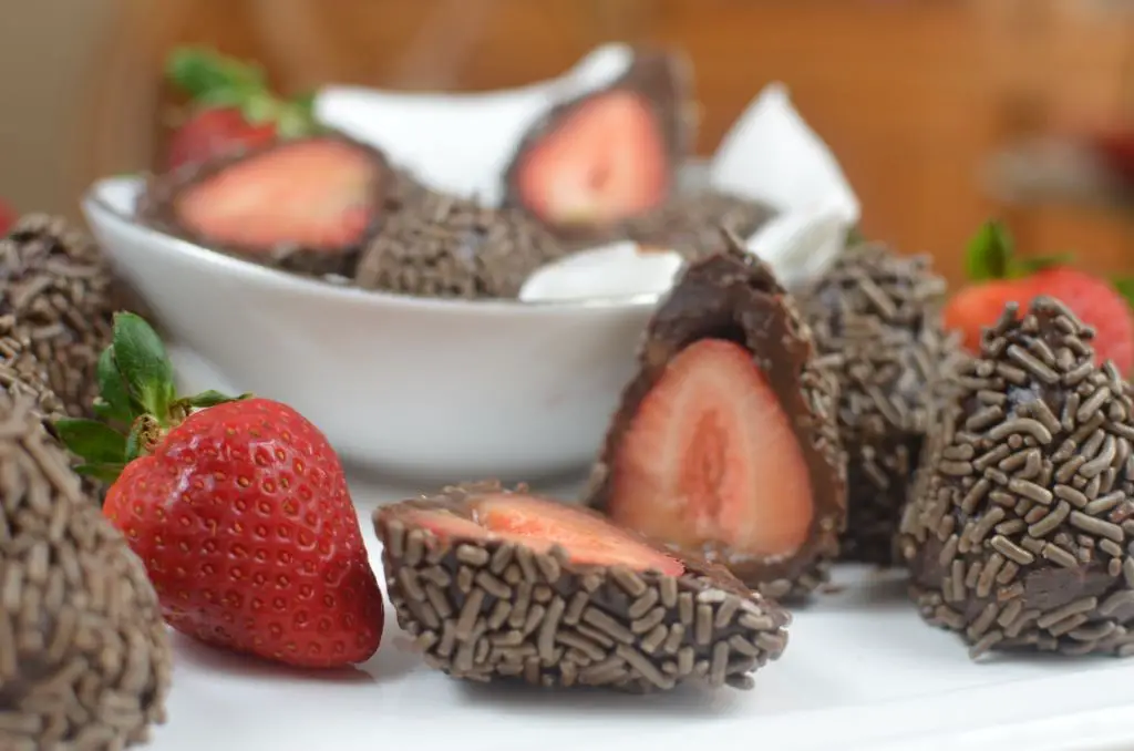 Strawberry Brigadeiro with Fresh Berries