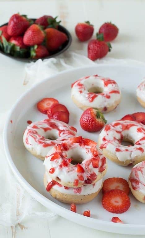 Strawberry Cheesecake Donuts with Glazed Topping