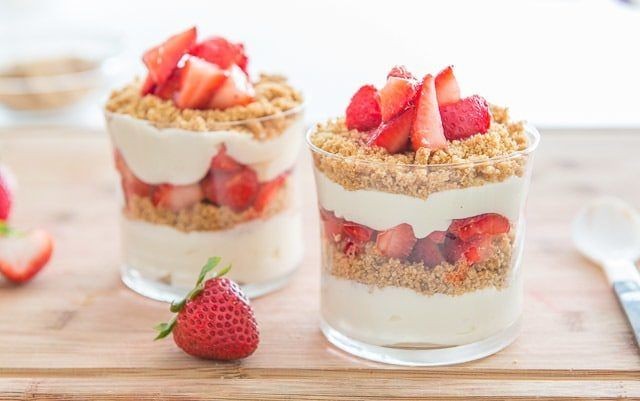 Strawberry Cheesecake Ice Cream Parfait