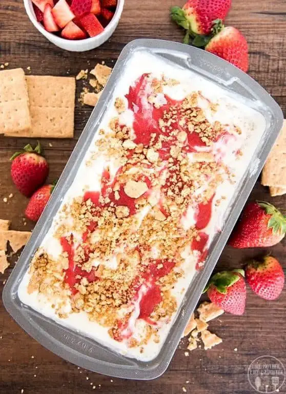 Strawberry Cheesecake Ice Cream with Cookie Crumbs