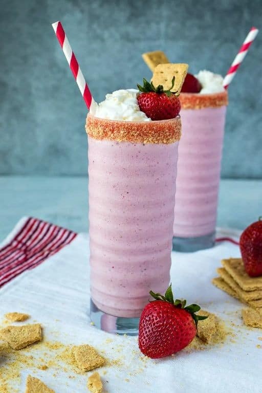 Strawberry Cheesecake Milkshake with Whipped Cream