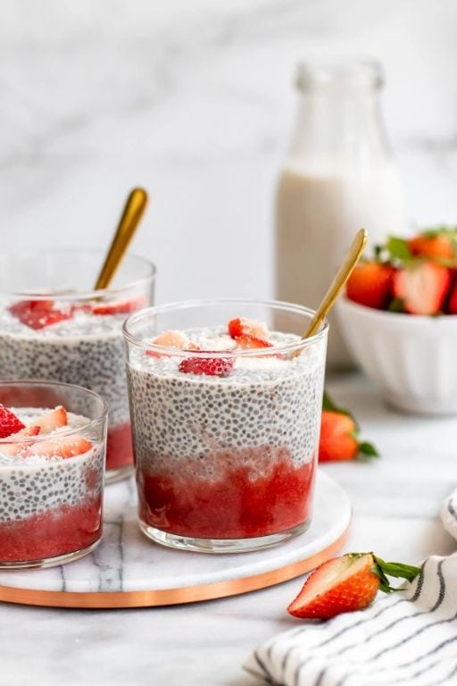 Strawberry Coconut Chia Pudding