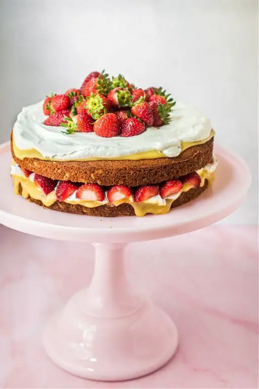 Strawberry Coconut Flour Cake