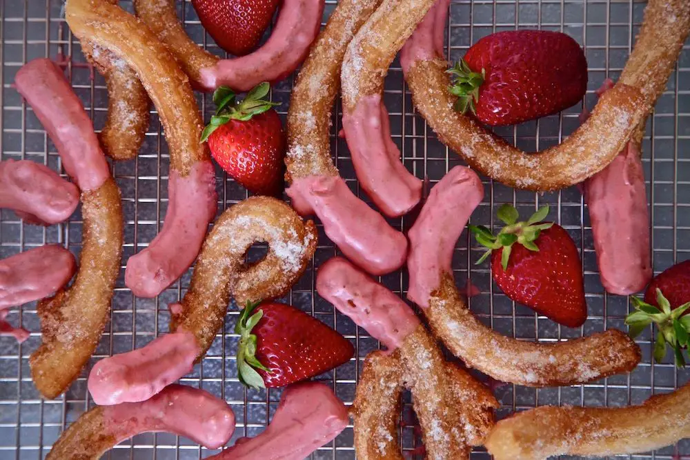 Strawberry Glazed Churros