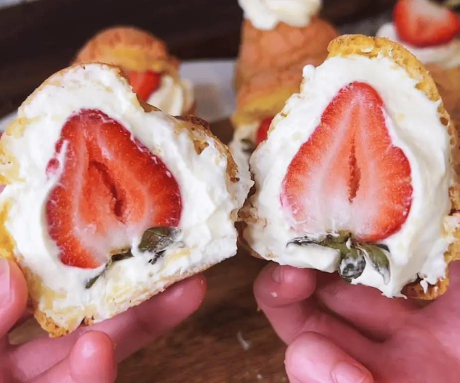 Strawberry Mochi Cream Puffs
